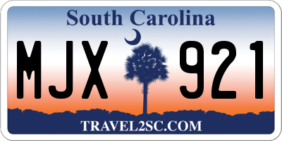 SC license plate MJX921