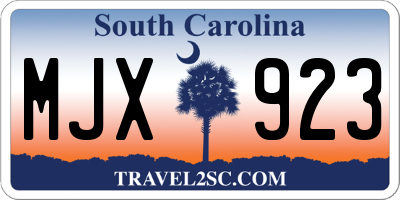 SC license plate MJX923