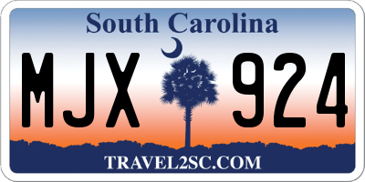 SC license plate MJX924