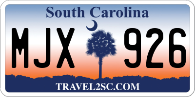 SC license plate MJX926