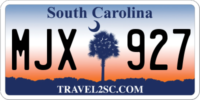 SC license plate MJX927