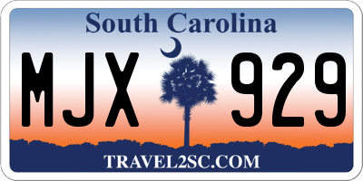 SC license plate MJX929