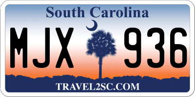SC license plate MJX936