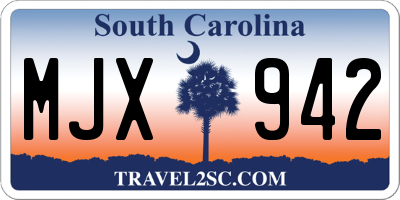 SC license plate MJX942