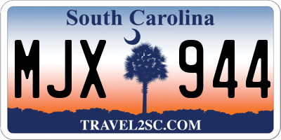SC license plate MJX944