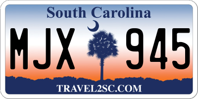 SC license plate MJX945