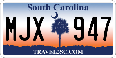 SC license plate MJX947