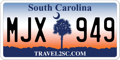 SC license plate MJX949