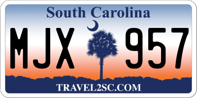SC license plate MJX957