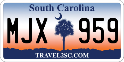 SC license plate MJX959