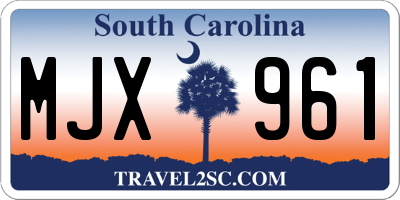 SC license plate MJX961