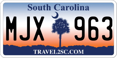 SC license plate MJX963