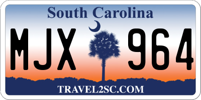 SC license plate MJX964