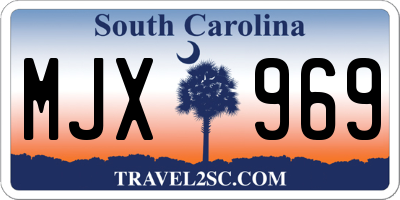 SC license plate MJX969