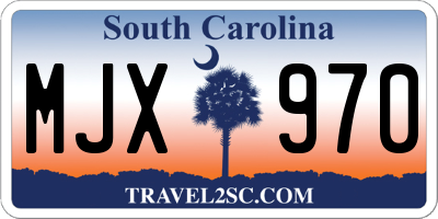 SC license plate MJX970