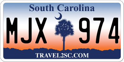 SC license plate MJX974