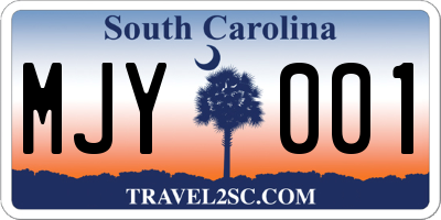 SC license plate MJY001