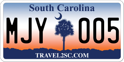 SC license plate MJY005