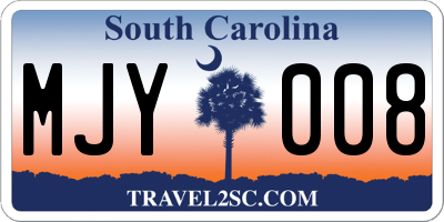SC license plate MJY008