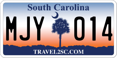 SC license plate MJY014