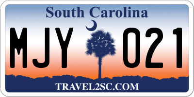 SC license plate MJY021