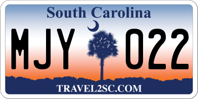 SC license plate MJY022