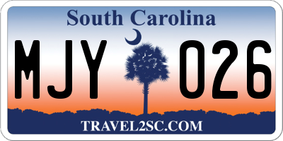 SC license plate MJY026