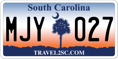 SC license plate MJY027