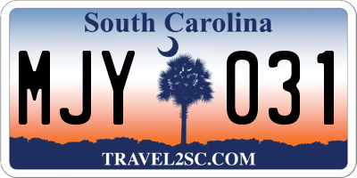 SC license plate MJY031