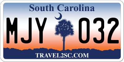 SC license plate MJY032