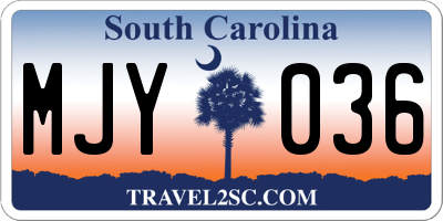 SC license plate MJY036
