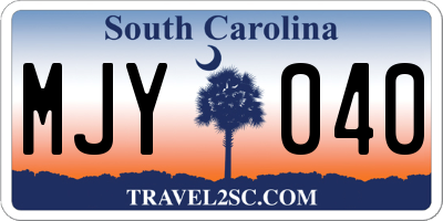 SC license plate MJY040