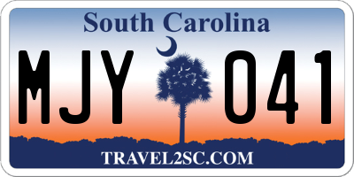 SC license plate MJY041