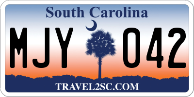 SC license plate MJY042
