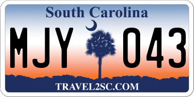 SC license plate MJY043