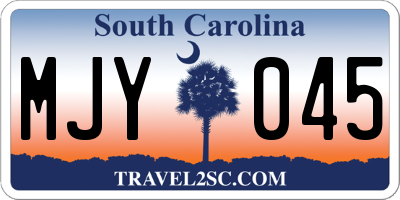 SC license plate MJY045