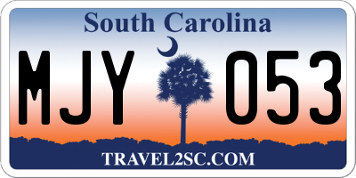 SC license plate MJY053