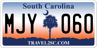 SC license plate MJY060