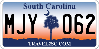 SC license plate MJY062