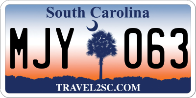 SC license plate MJY063