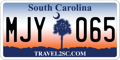SC license plate MJY065