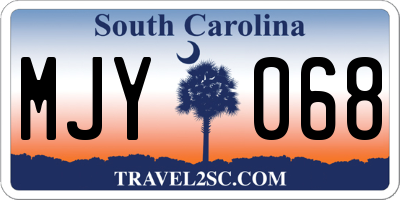 SC license plate MJY068