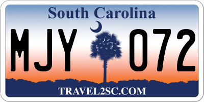 SC license plate MJY072