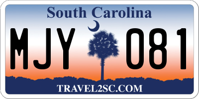 SC license plate MJY081