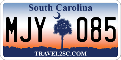 SC license plate MJY085