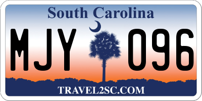 SC license plate MJY096