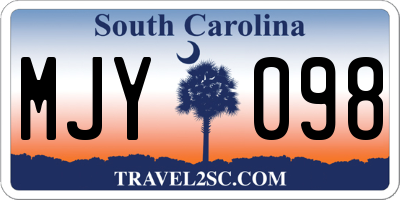 SC license plate MJY098
