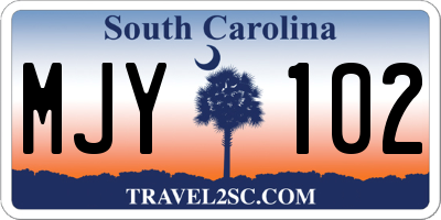 SC license plate MJY102