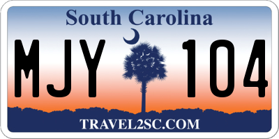 SC license plate MJY104