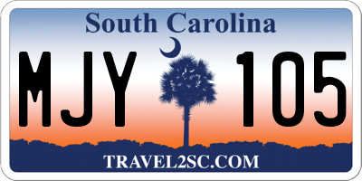 SC license plate MJY105